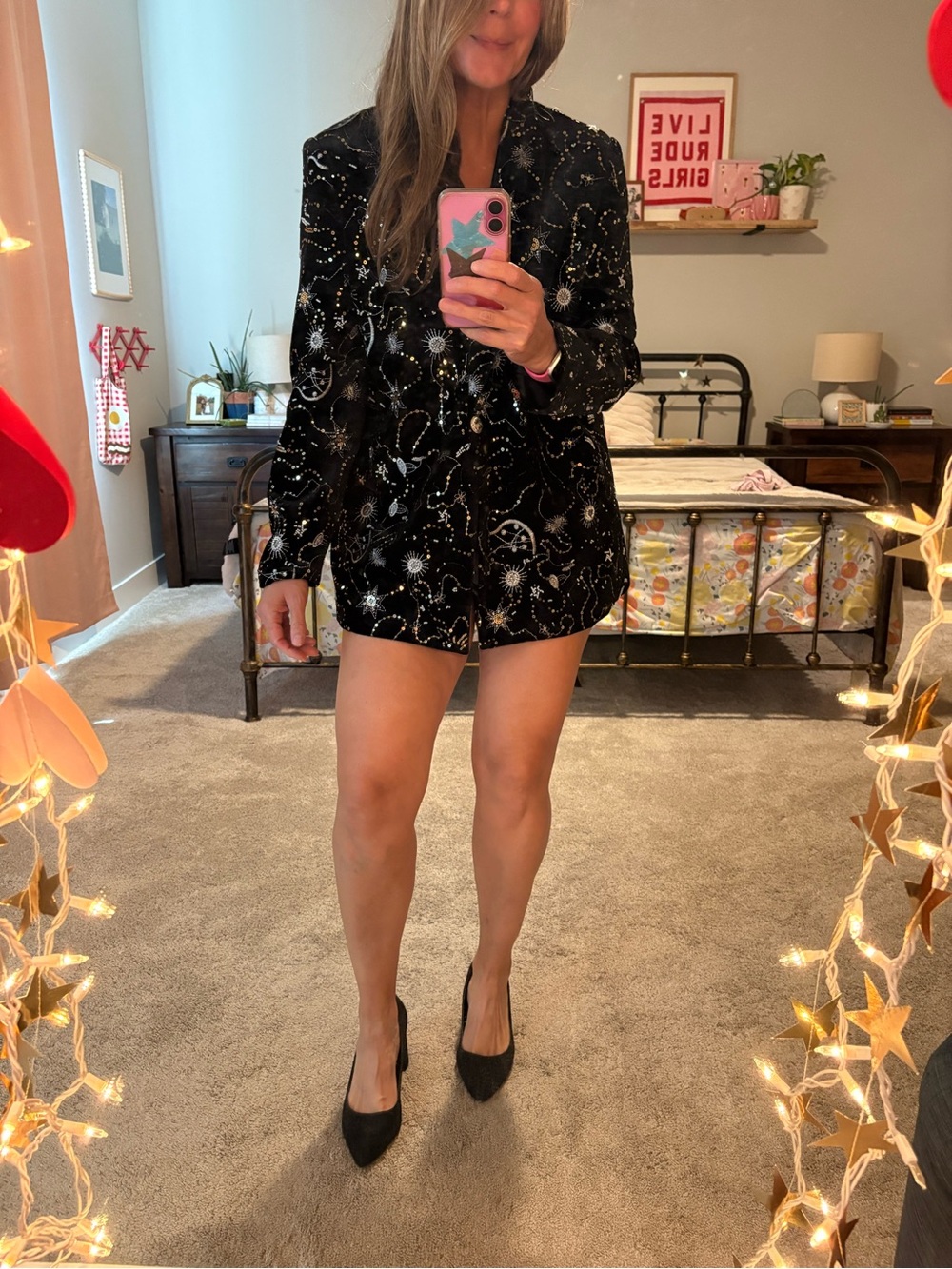 Vici Black Celestial Beaded Blazer